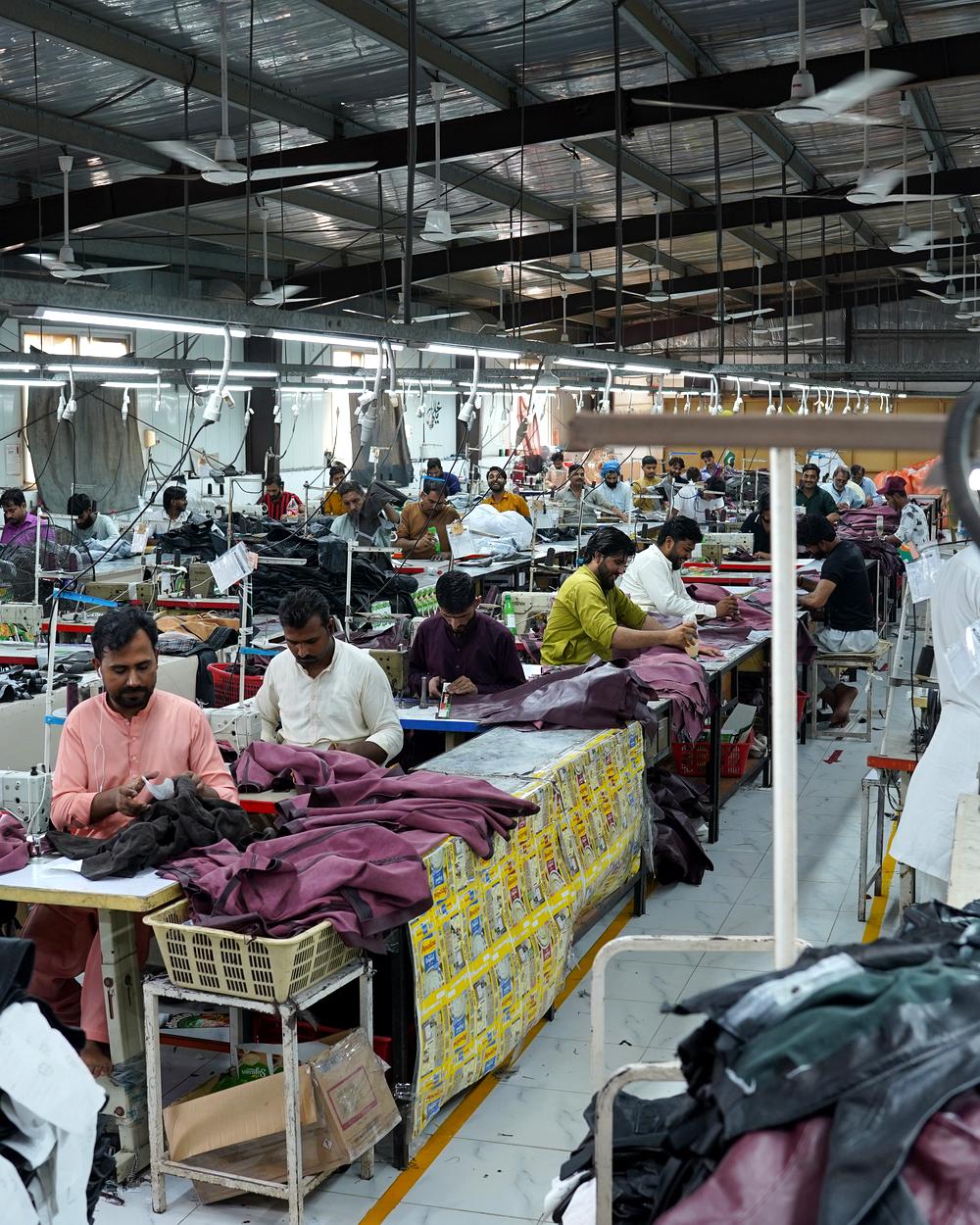 Stitching line at Pakistan Tannery